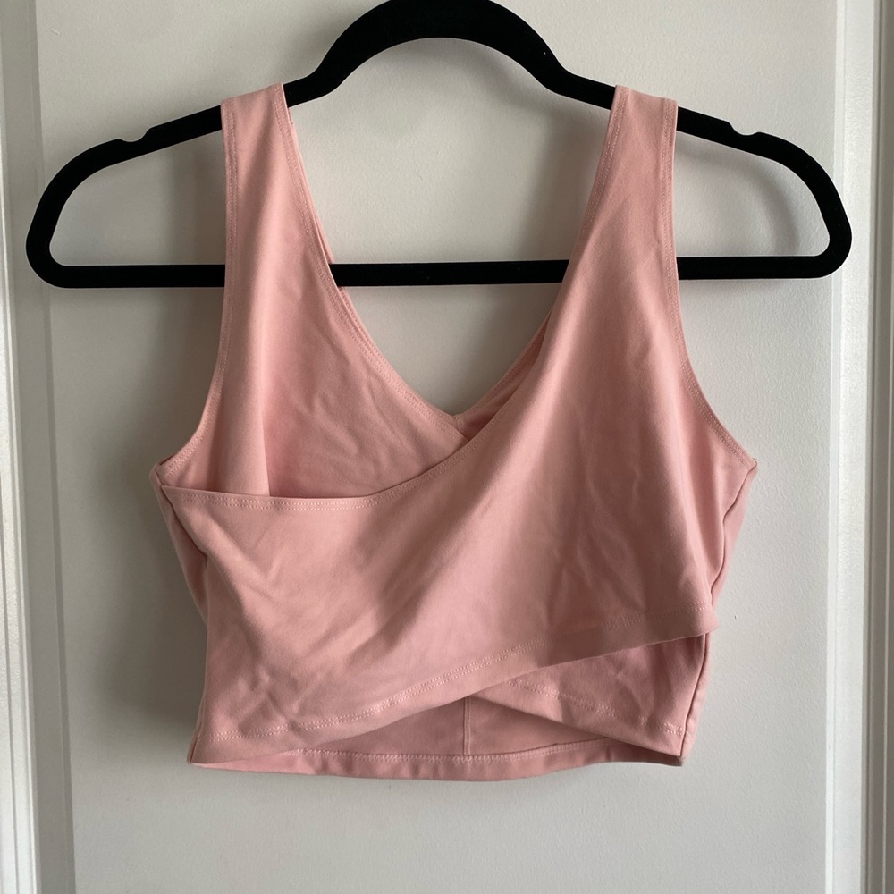 Athletic Cropped Tank, Light Pink